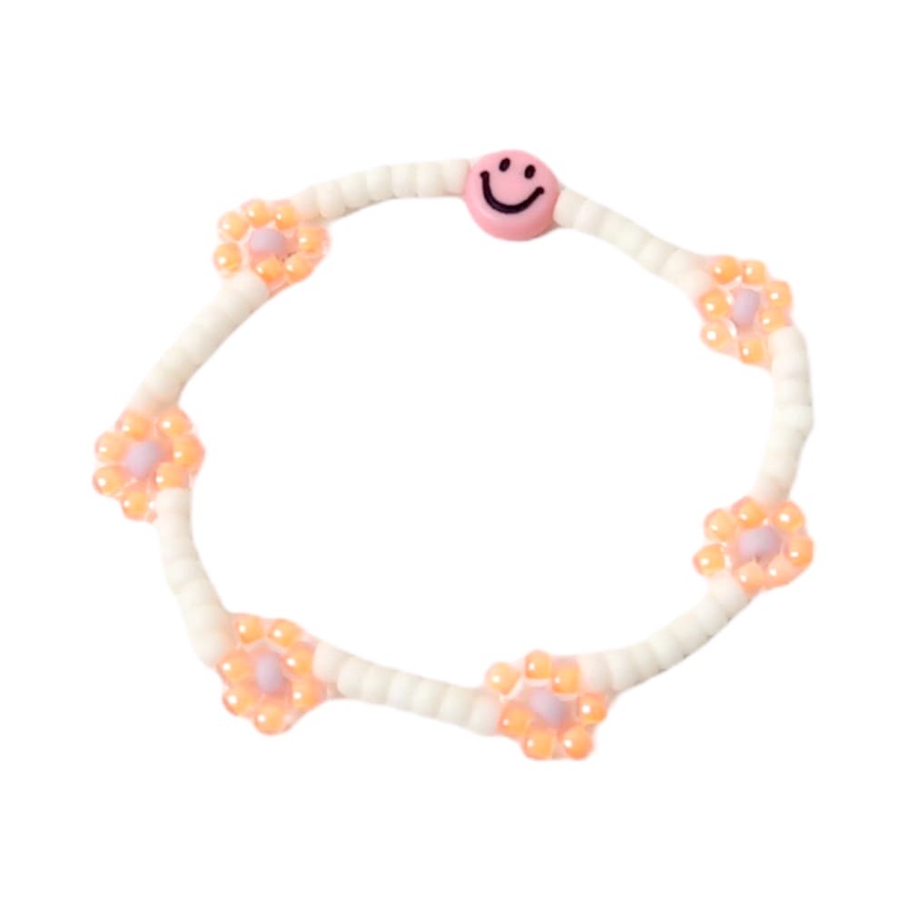 Bracelet | Daisy smiley purple luminous orange T1