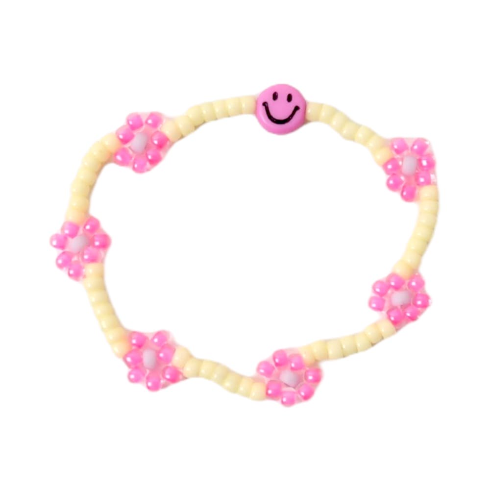 Bracelet | Daisy smiley sunshine/fuchsia T1
