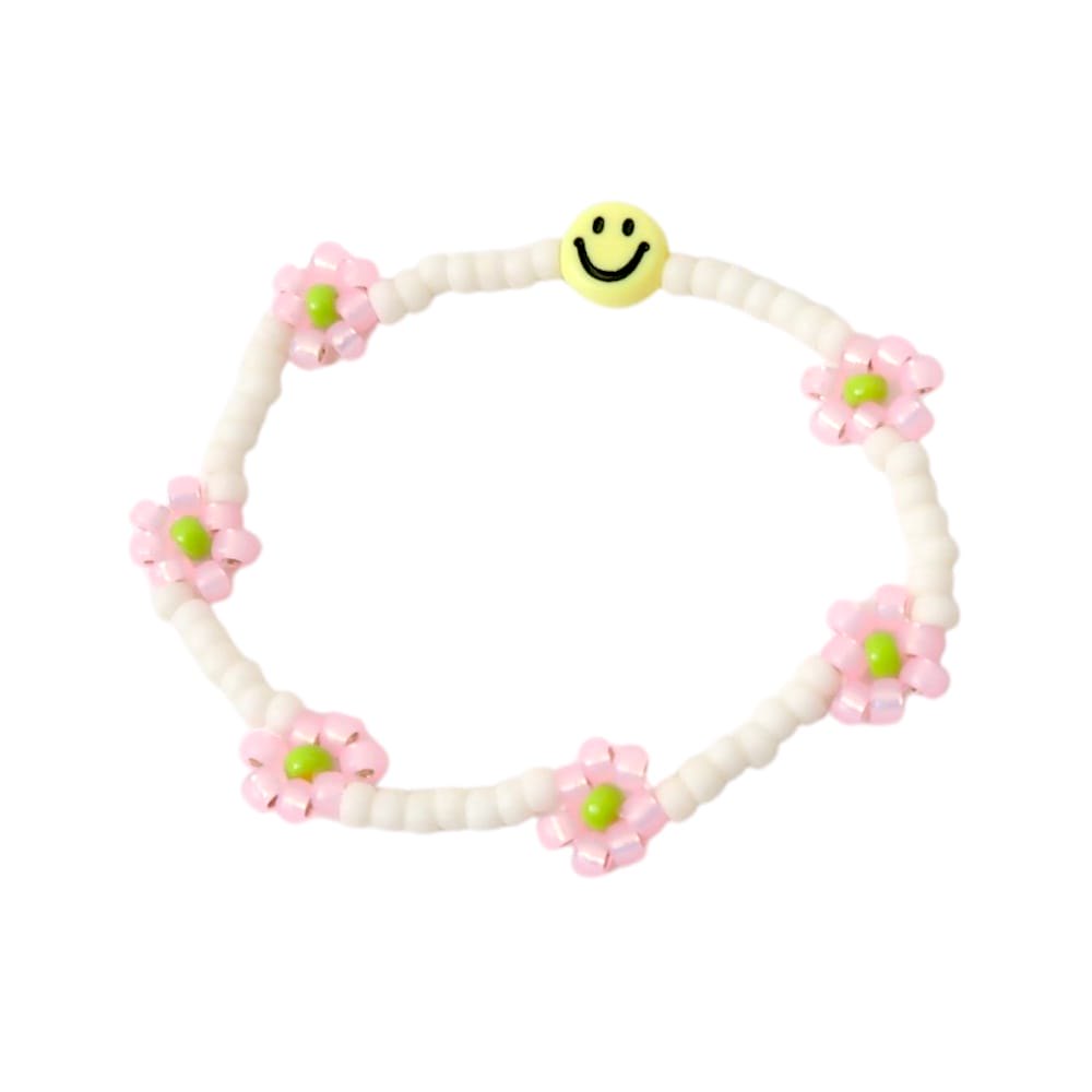 Bracelet | Daisy smiley yellow/light pink/limeT1