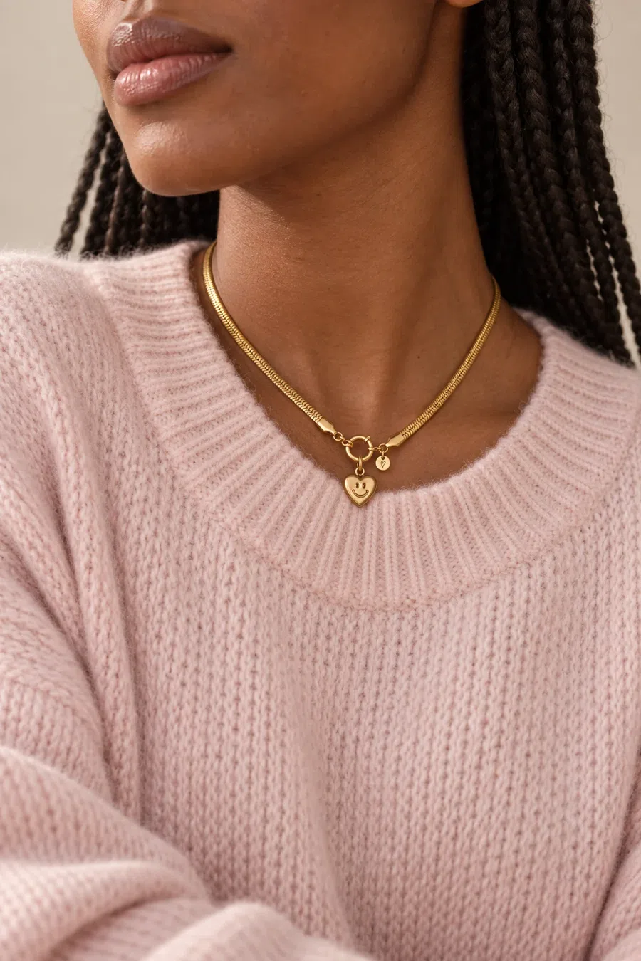 Charm | Gold heart smiley