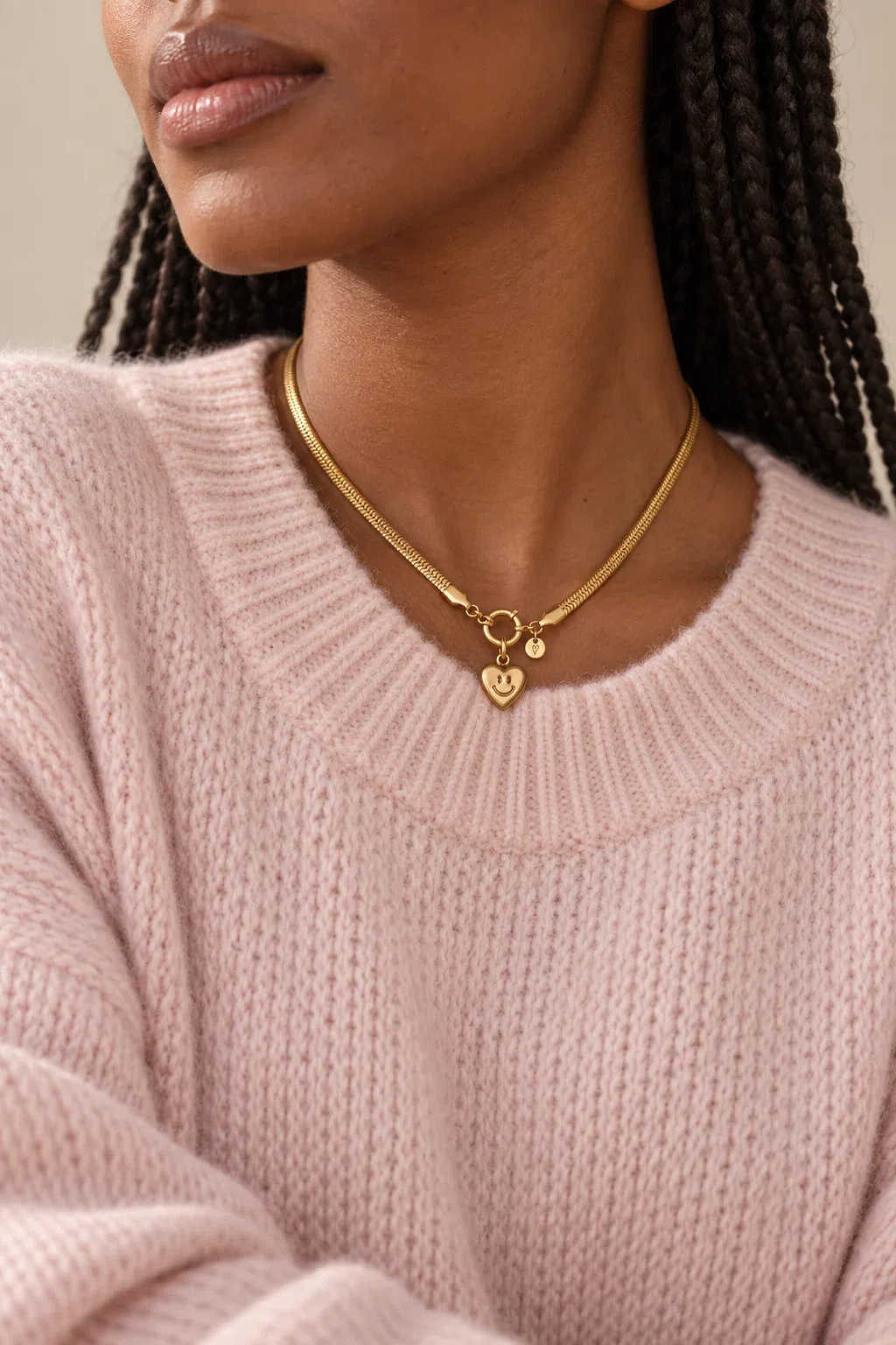 Charm | Gold heart smiley