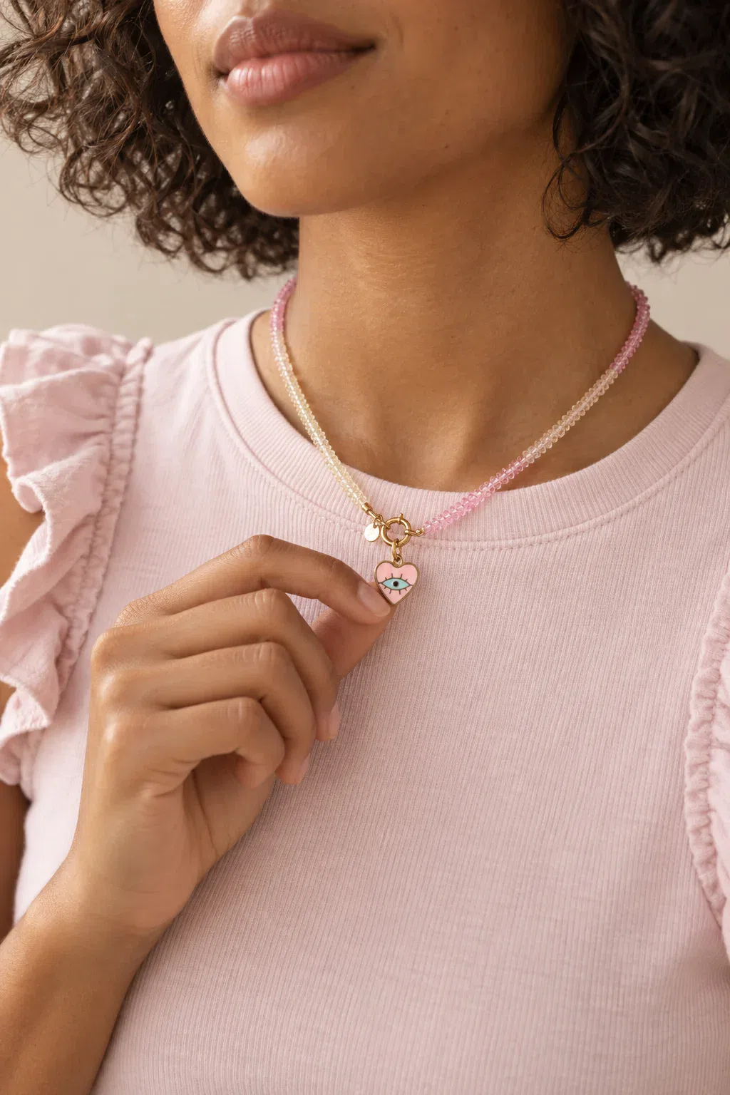 Charm | Pink heart eye