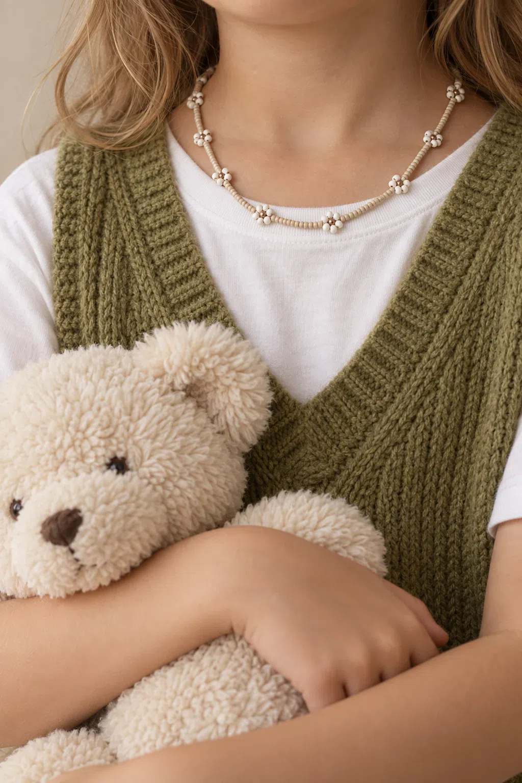 Necklace | Daisy neutral / ivory