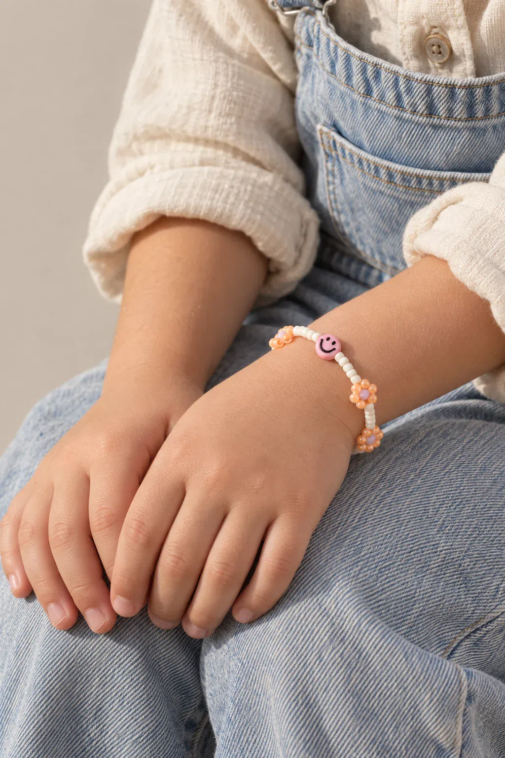Bracelet | Daisy smiley purple/luminous orange T1