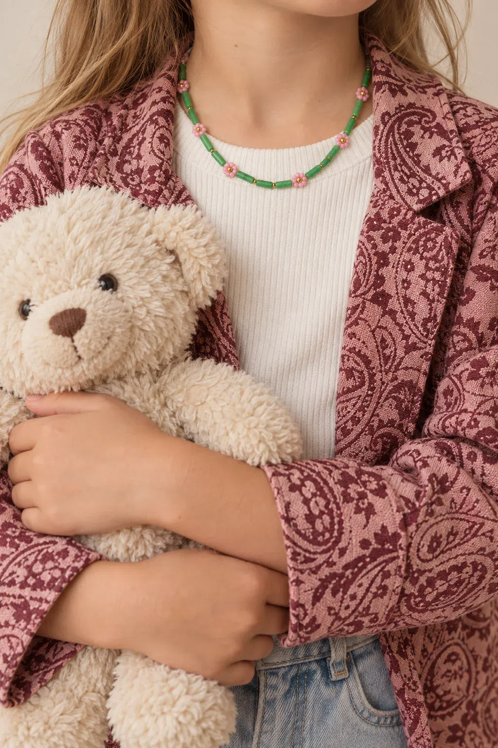 Necklace | Daisy gemstone green