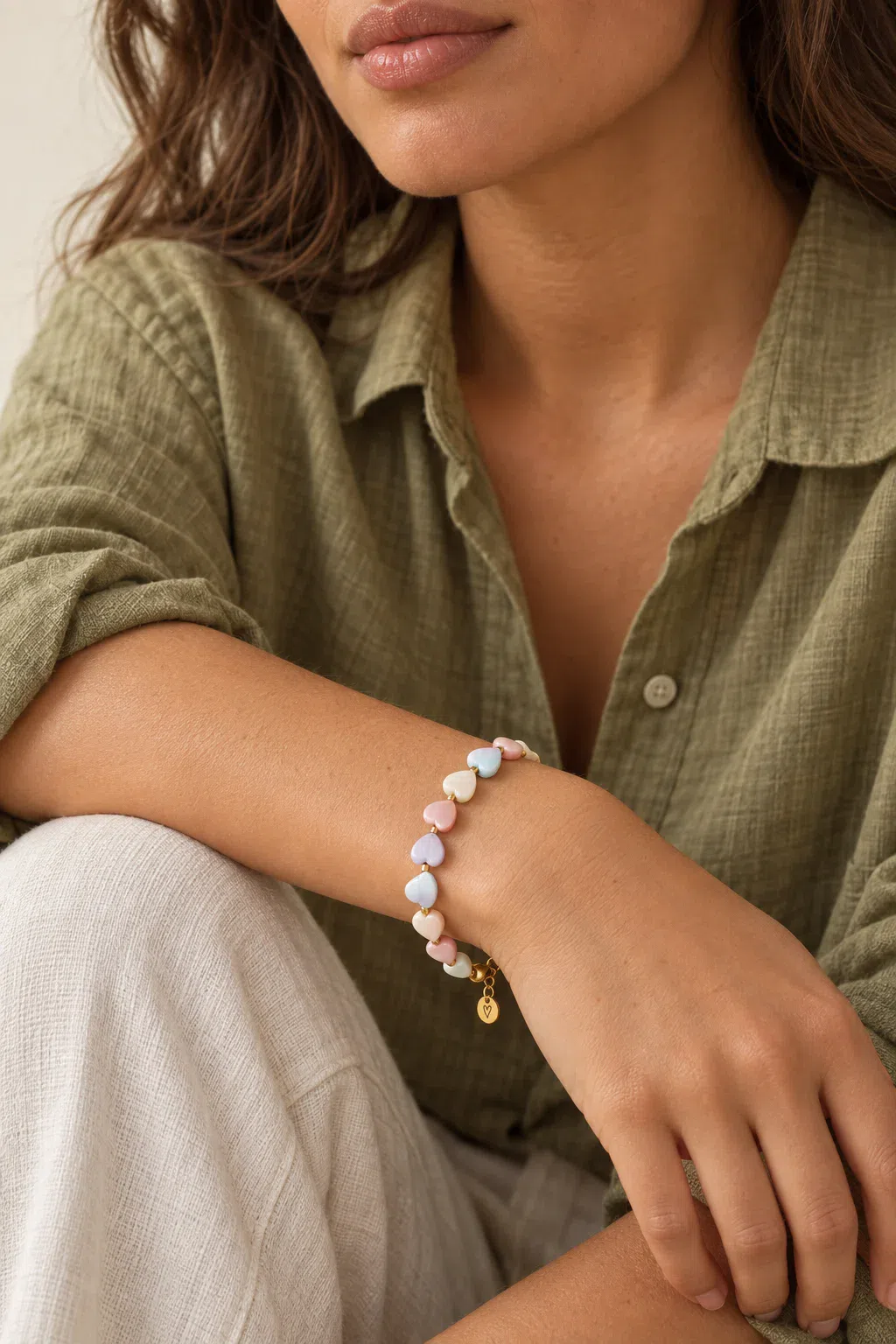 Bracelet | Shell hearts Pastels T3