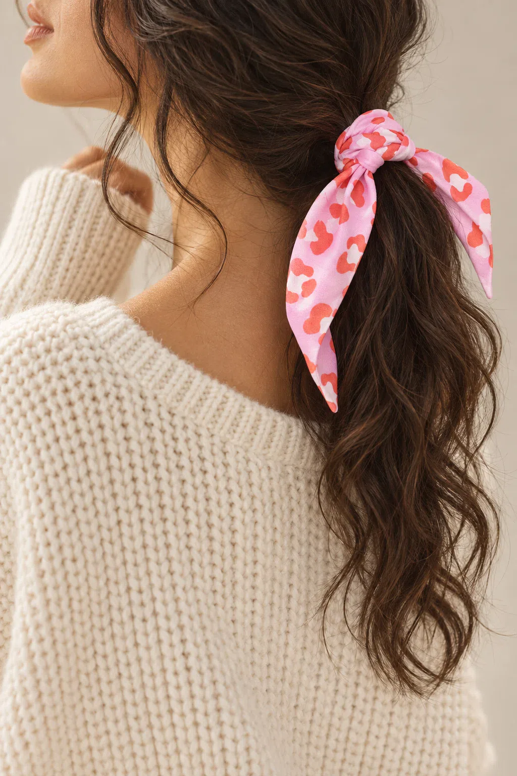 Twilly scarf | Pink leopard