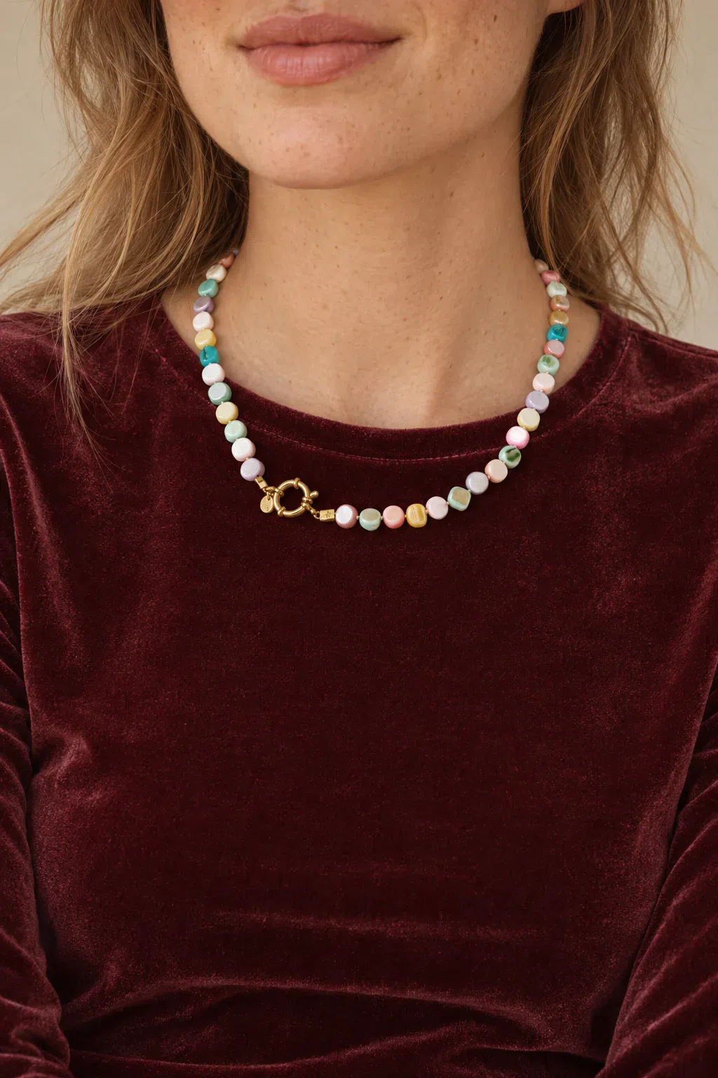 Necklace | Necklace shell cube pastel