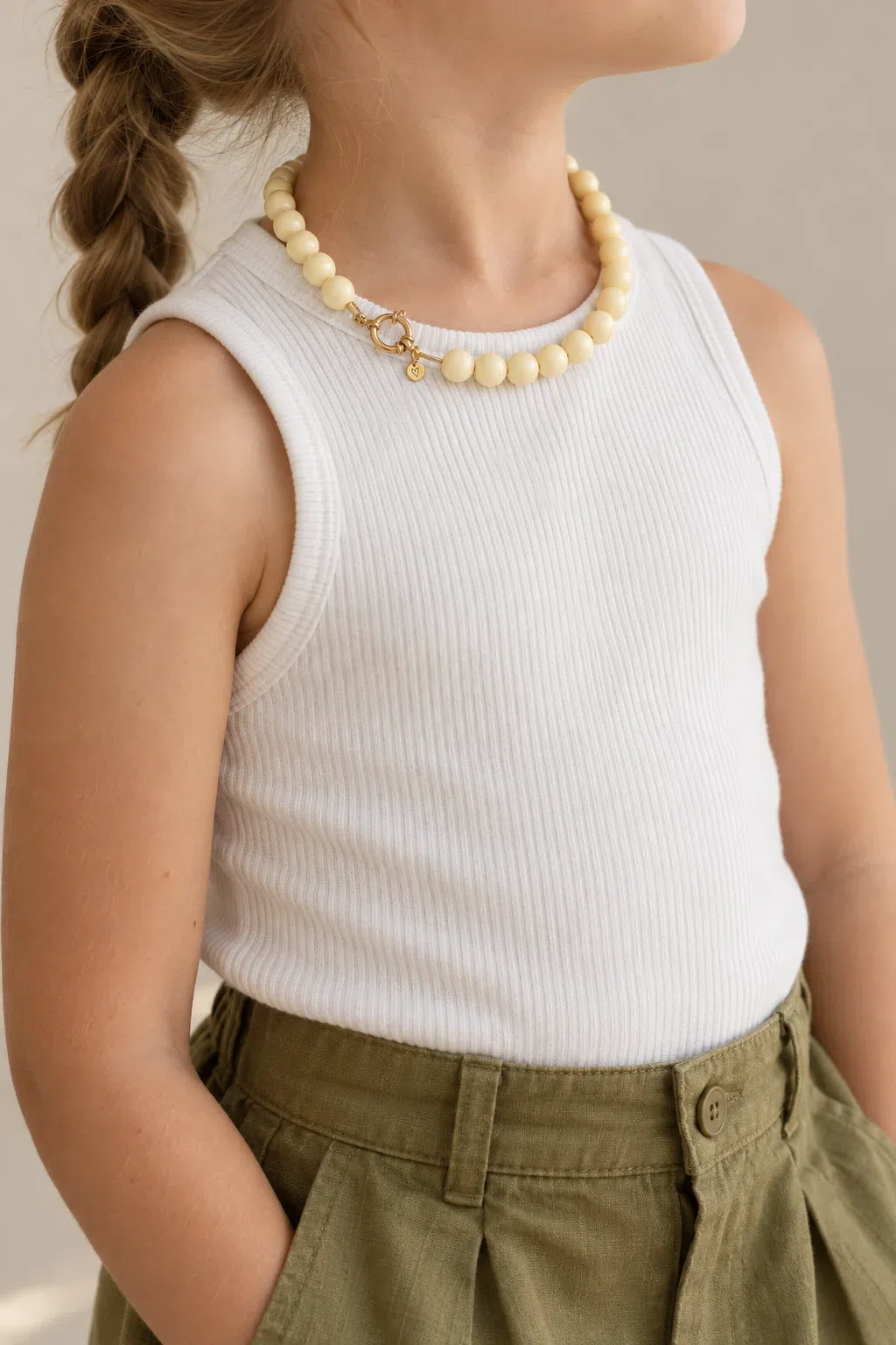 Necklace | Bold beads butter yellow T1