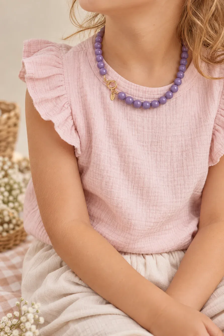 Necklace | Bold beads dusty lilac T1