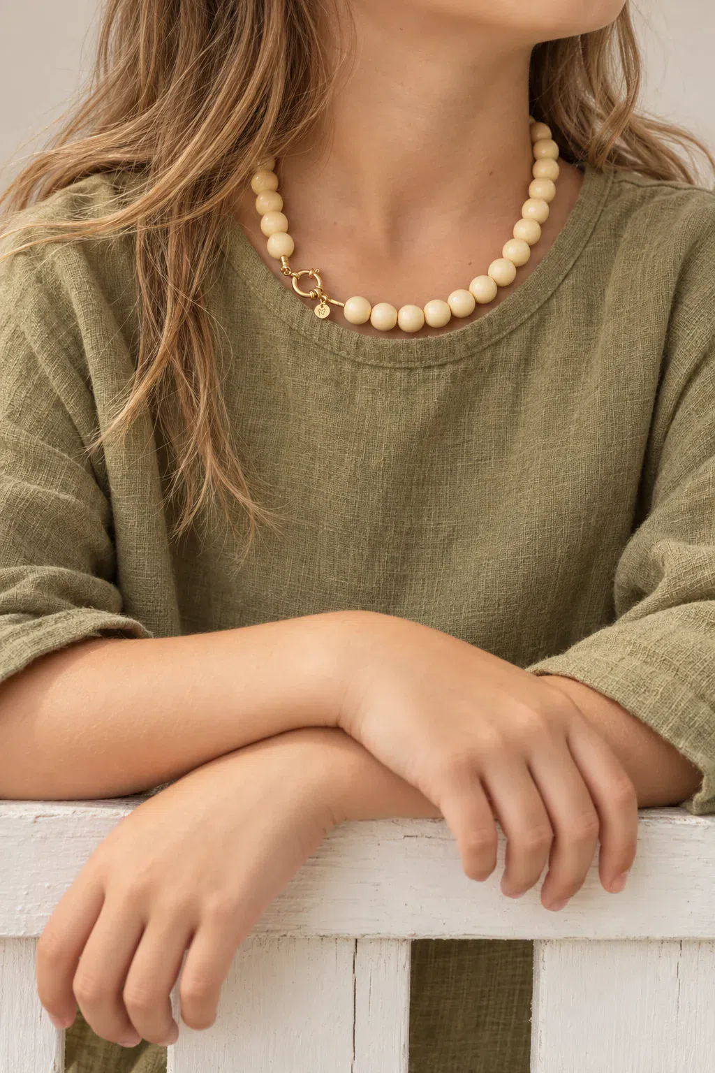 Necklace | Bold beads butter yellow T2