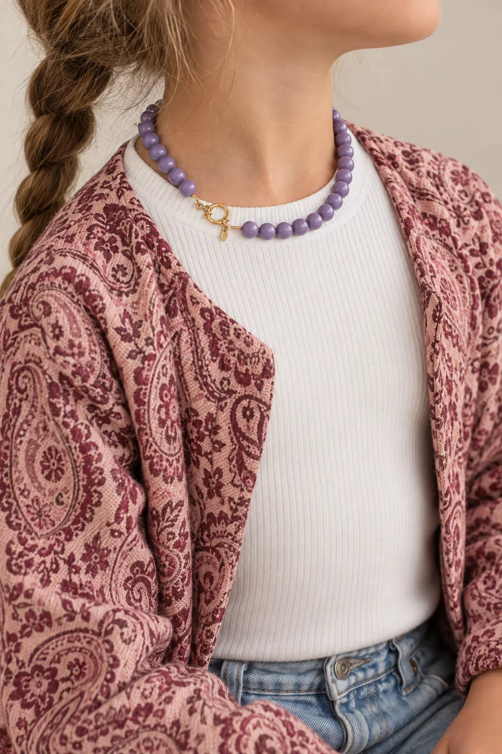 Necklace | Bold beads dusty lilac T2