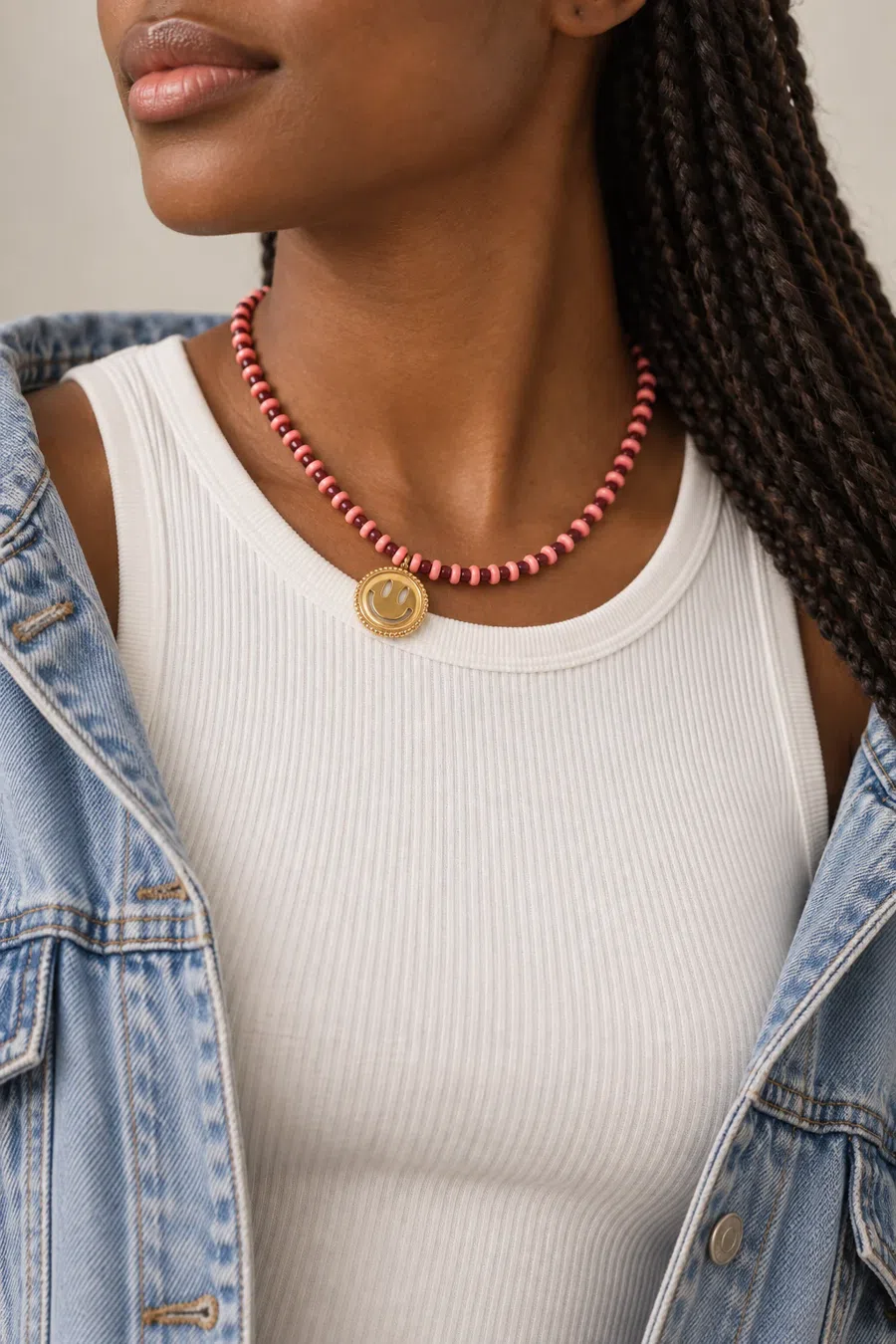 Necklace | Necklace Smiley Agate