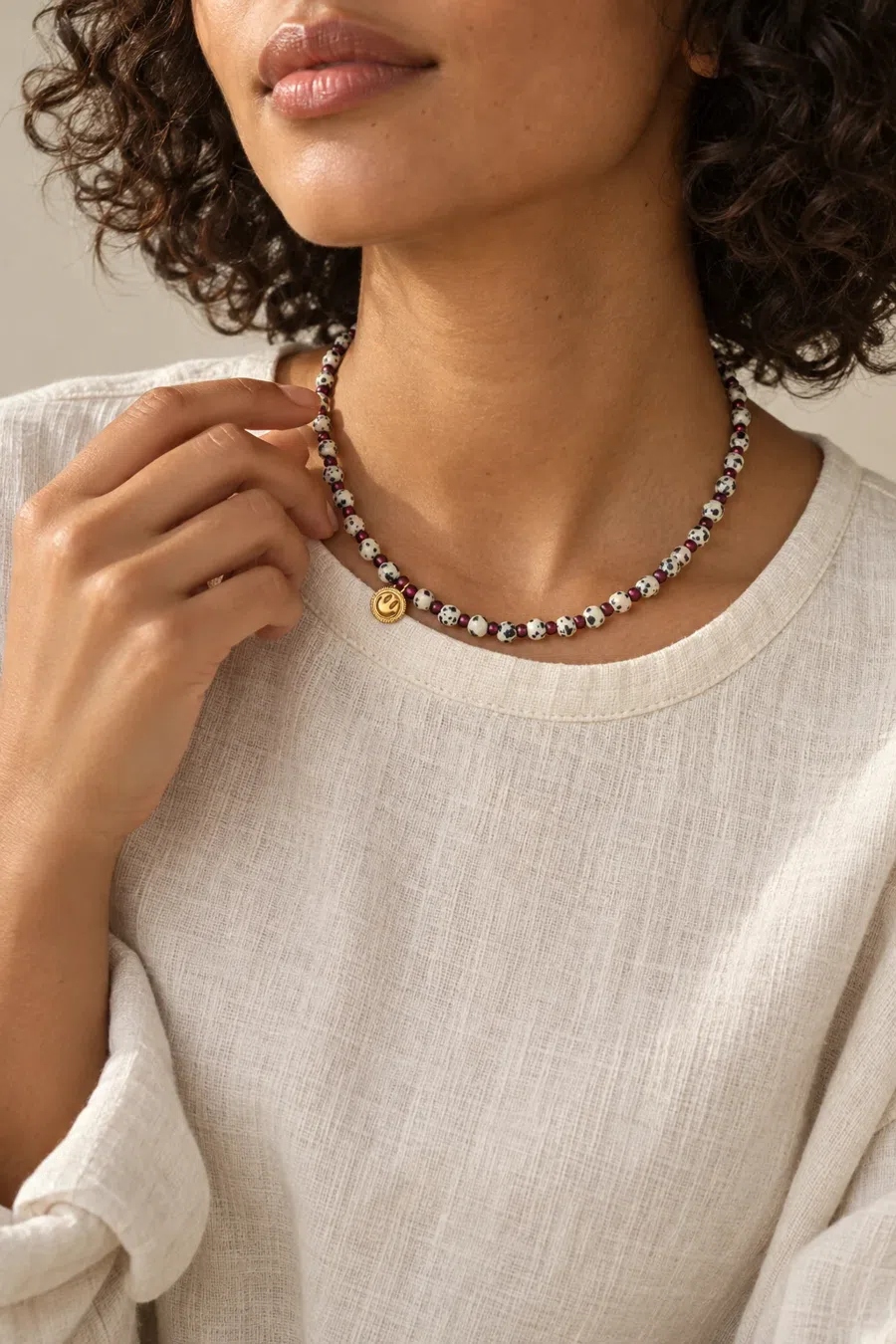 Necklace | Smiley jasper
