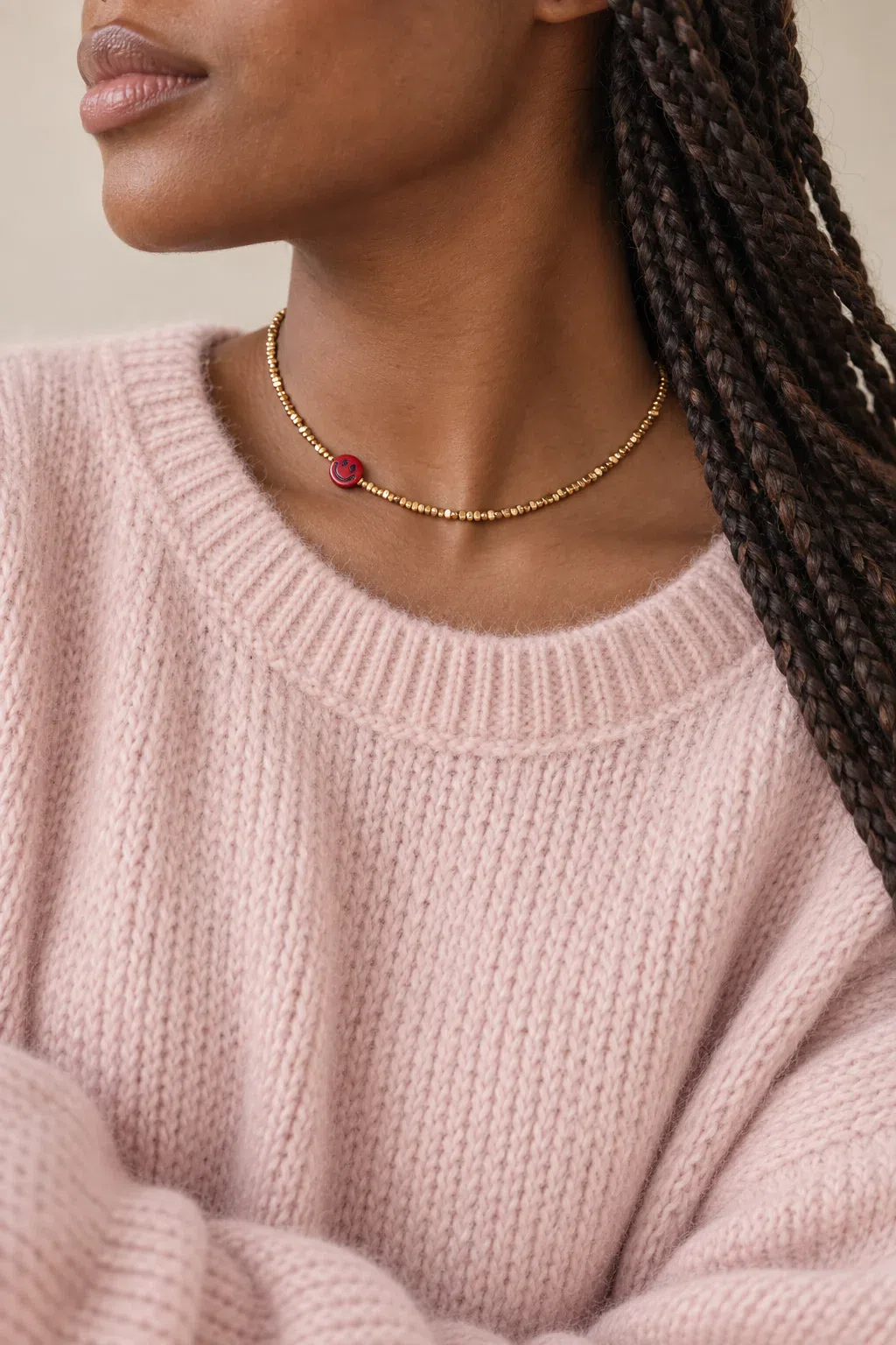 Necklace | Necklace hematite smiley