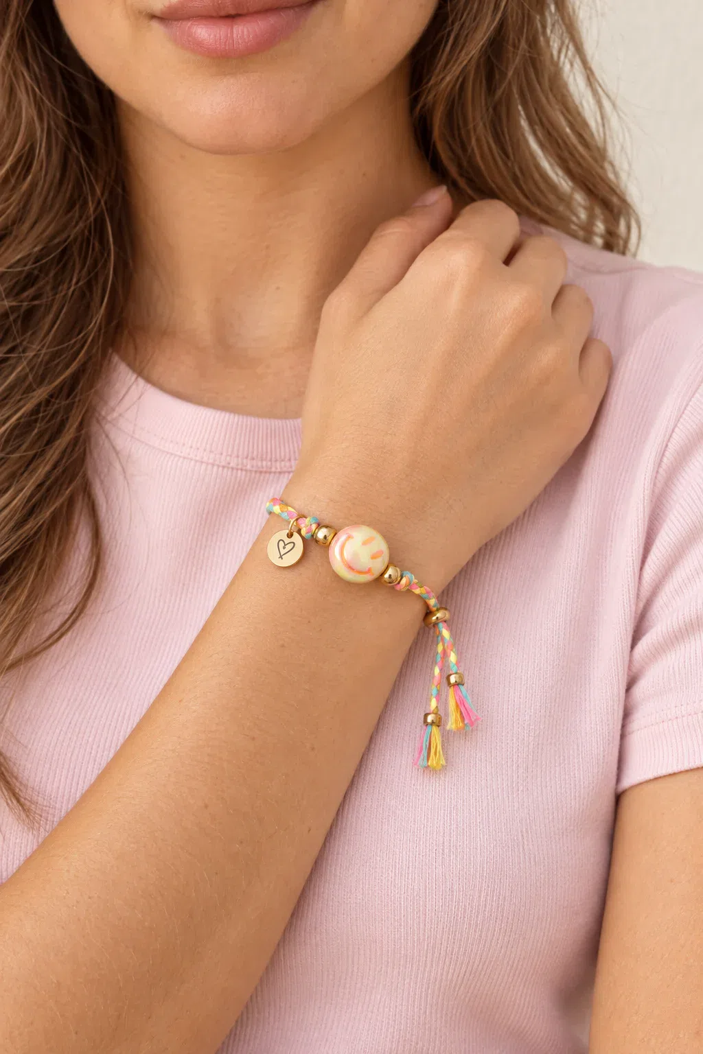 Bracelet | Happy smiley Bright yellow/yellow