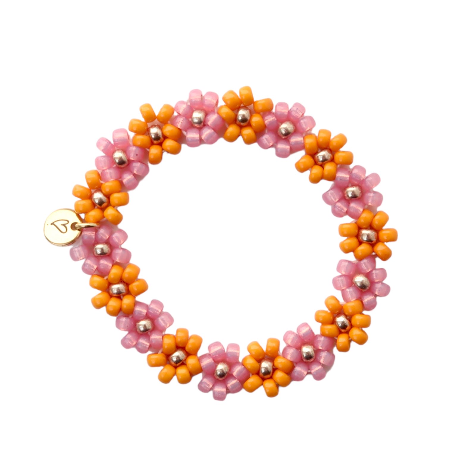 Bracelet | Daisy, orange/pink T2