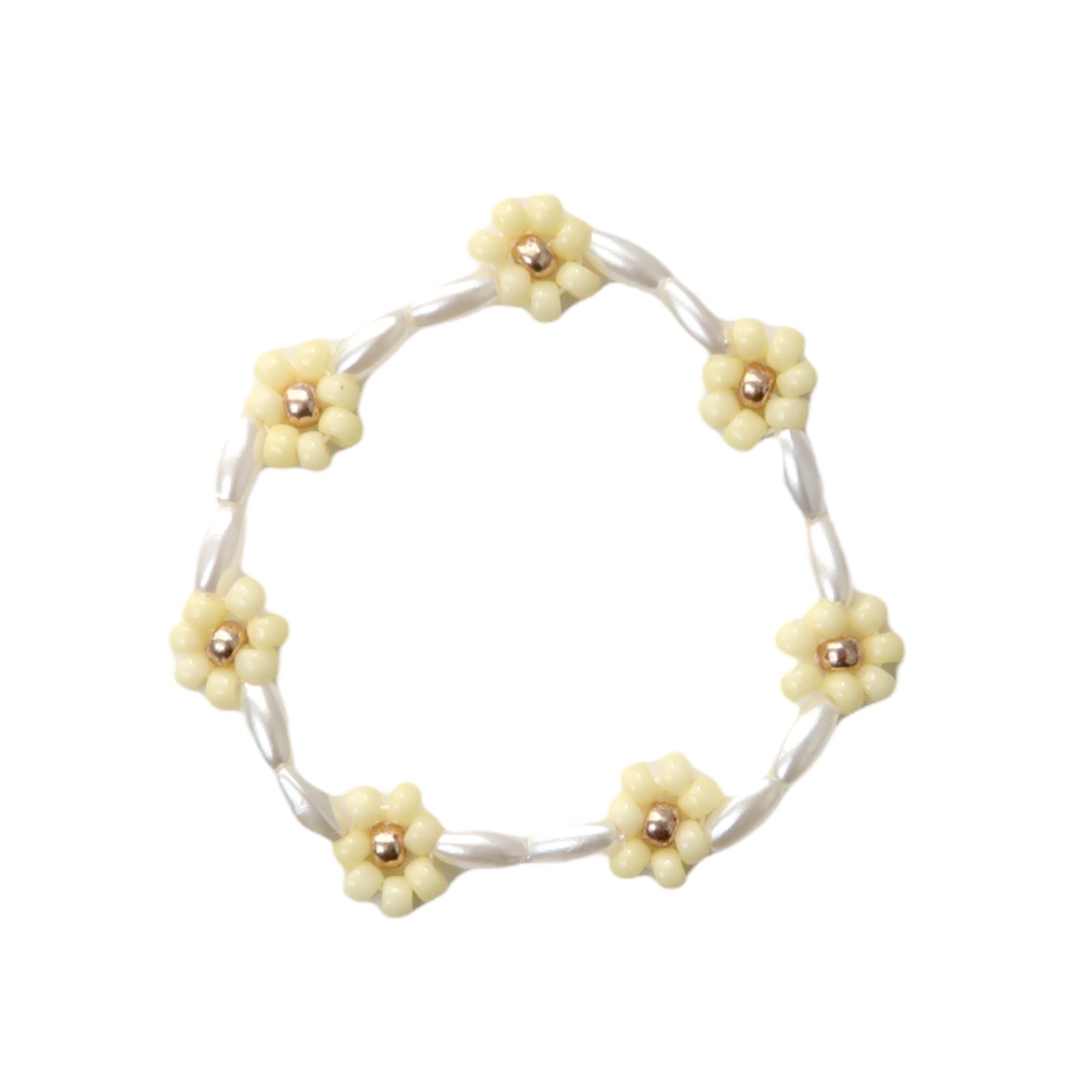 LOVEissue bracelet daisy | Elastic pearl, sunshine T1