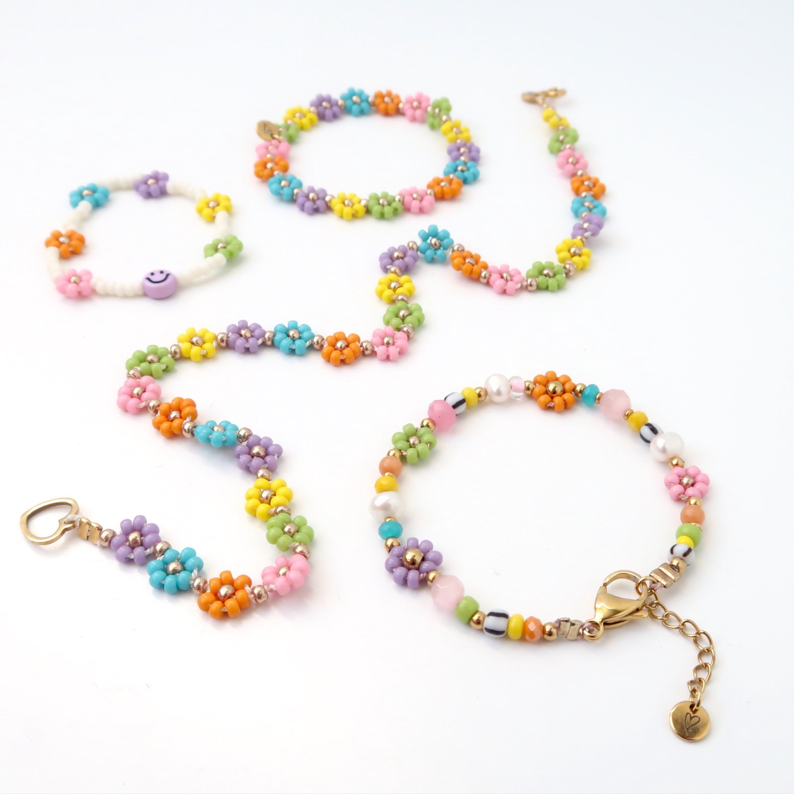 LOVEissue bracelet daisy | Elastic rainbow T2