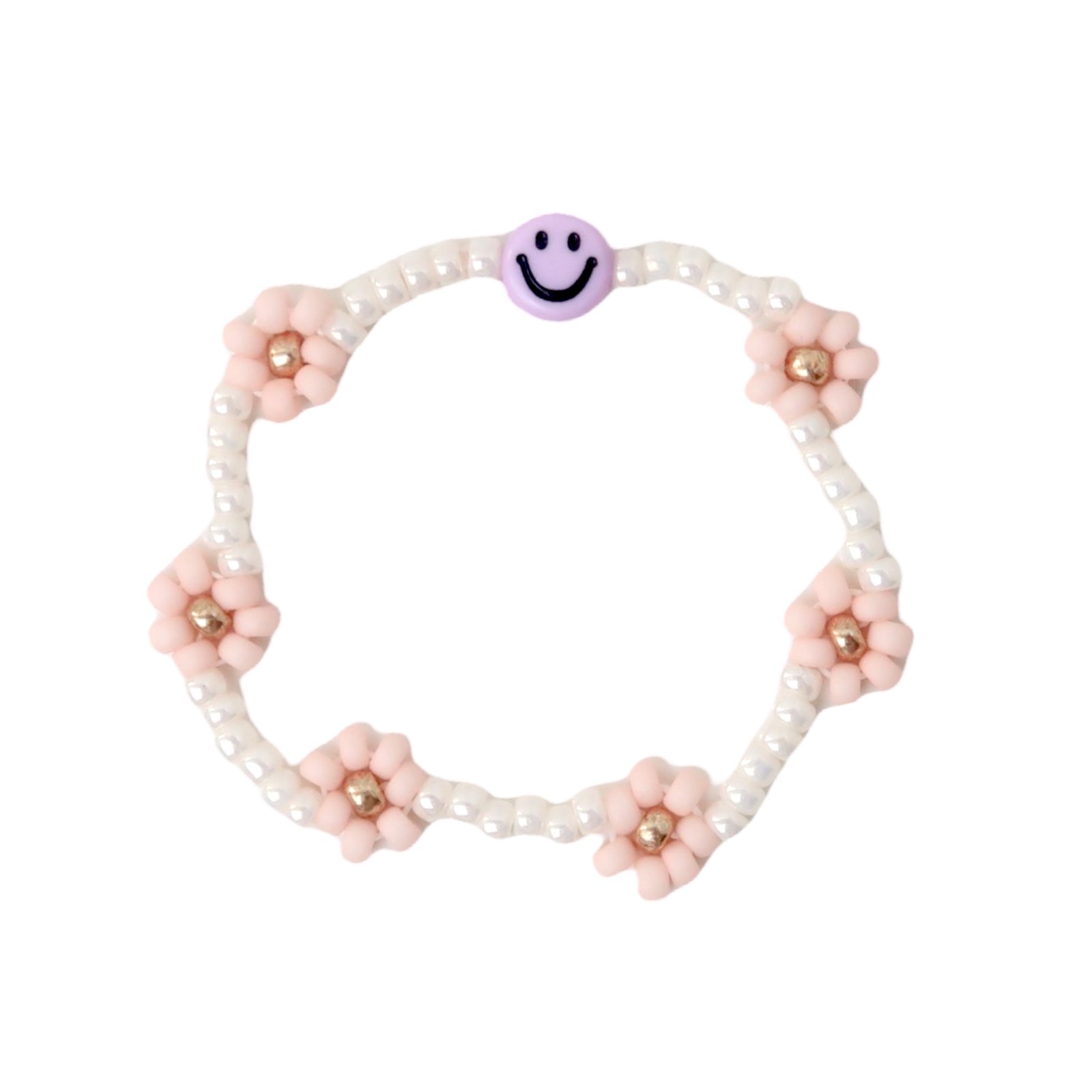 Bracelet | Daisy smiley, purple/light pink T1