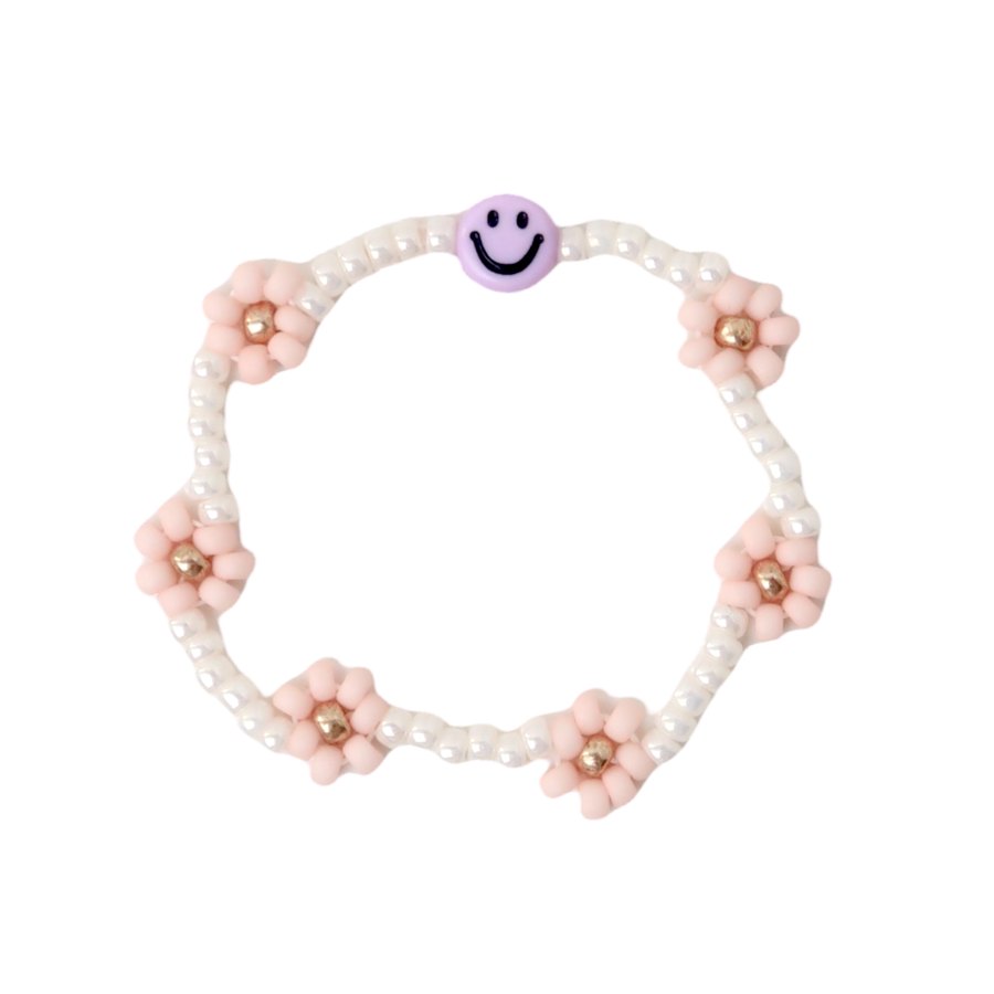 Daisy bracelet | Smiley purple, light pink T1