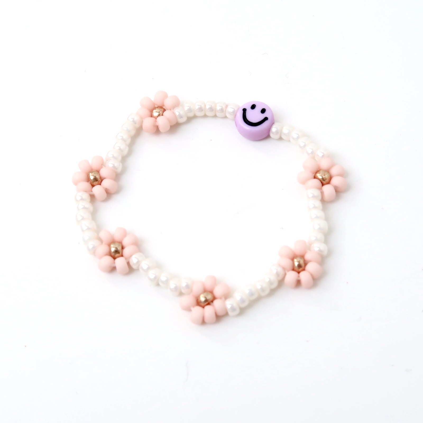 Daisy bracelet | Smiley purple, light pink T1