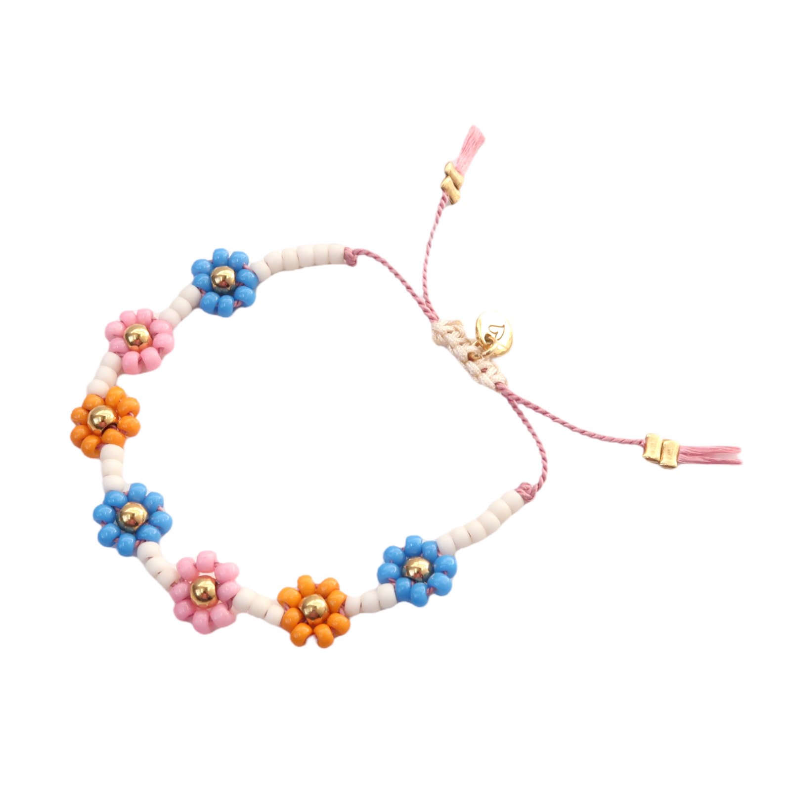 Bracelet | Daisy, blue/pink/orange