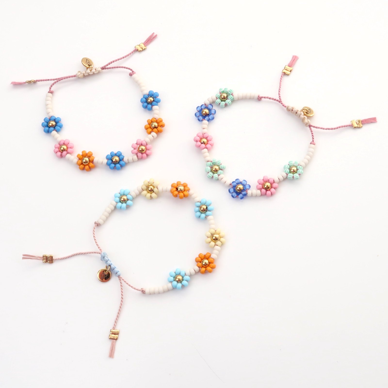 Bracelet | Daisy, green/blue,pink