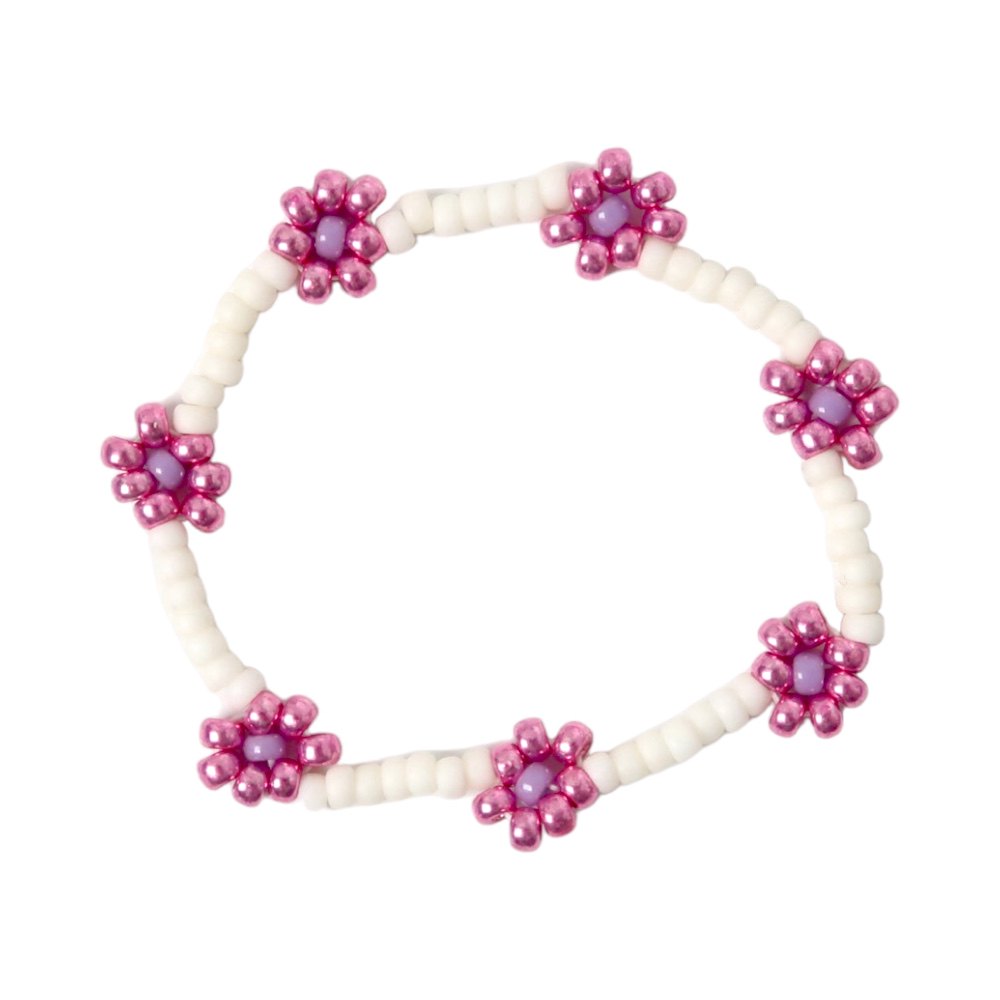 Daisy bracelet | Shiny pink T1