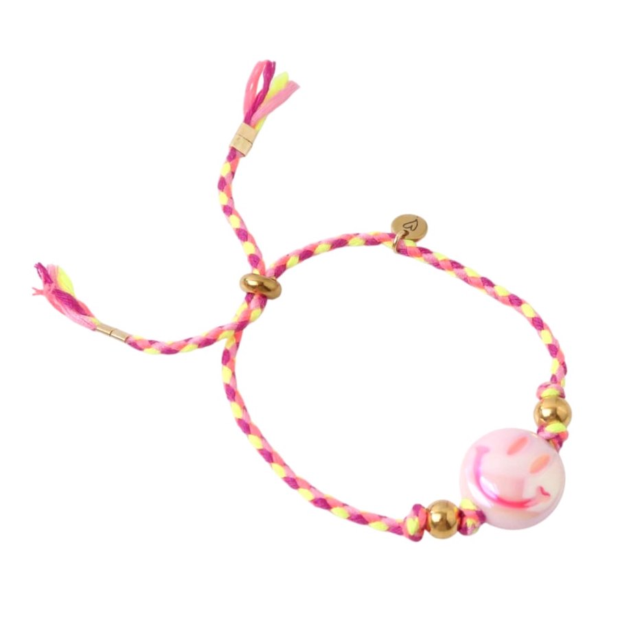 Bracelet | Happy smiley bright pink