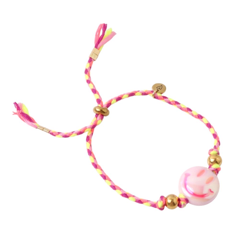 Bracelet | Happy smiley bright pink