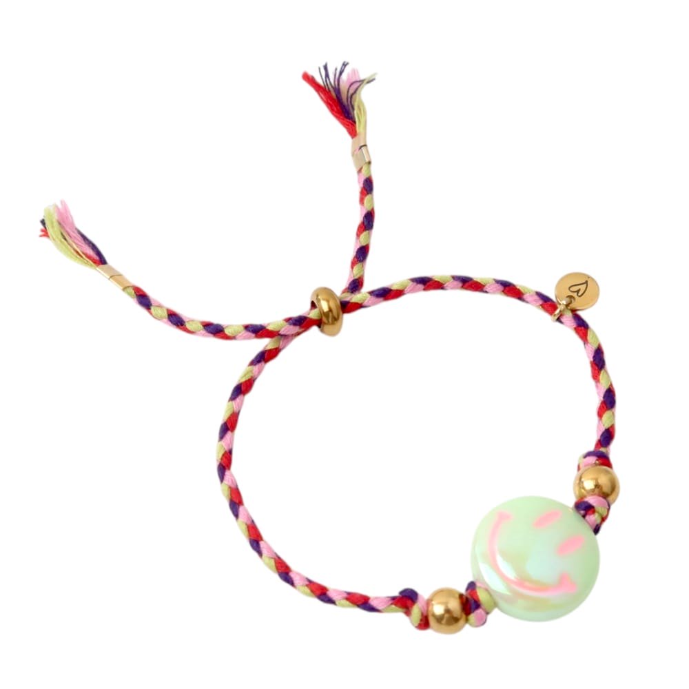 Bracelet | Happy smiley green/red