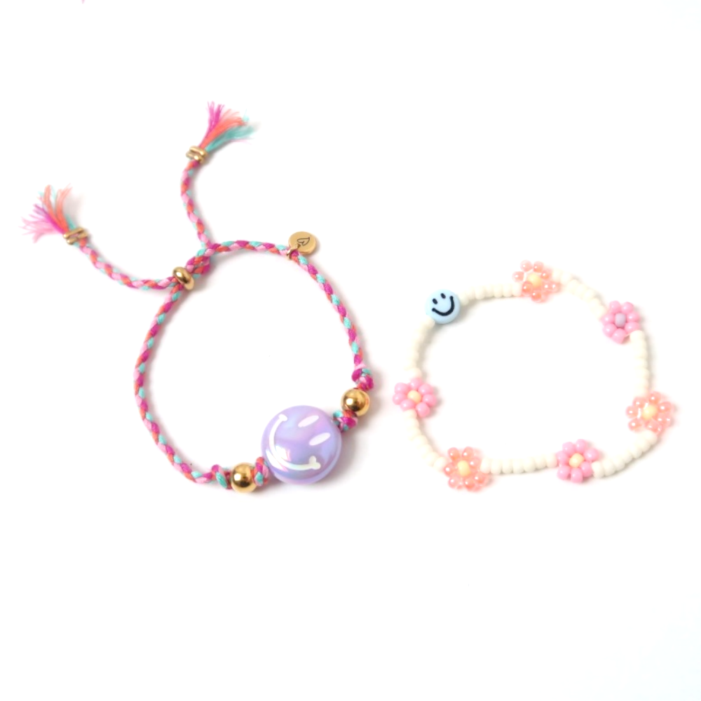 Bracelet | Happy smiley lila/pink