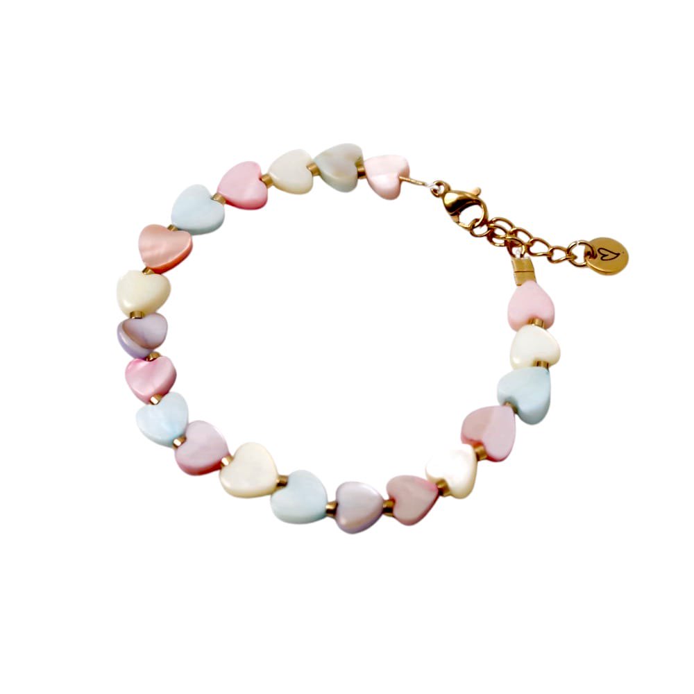 Bracelet | Shell hearts pastel T3
