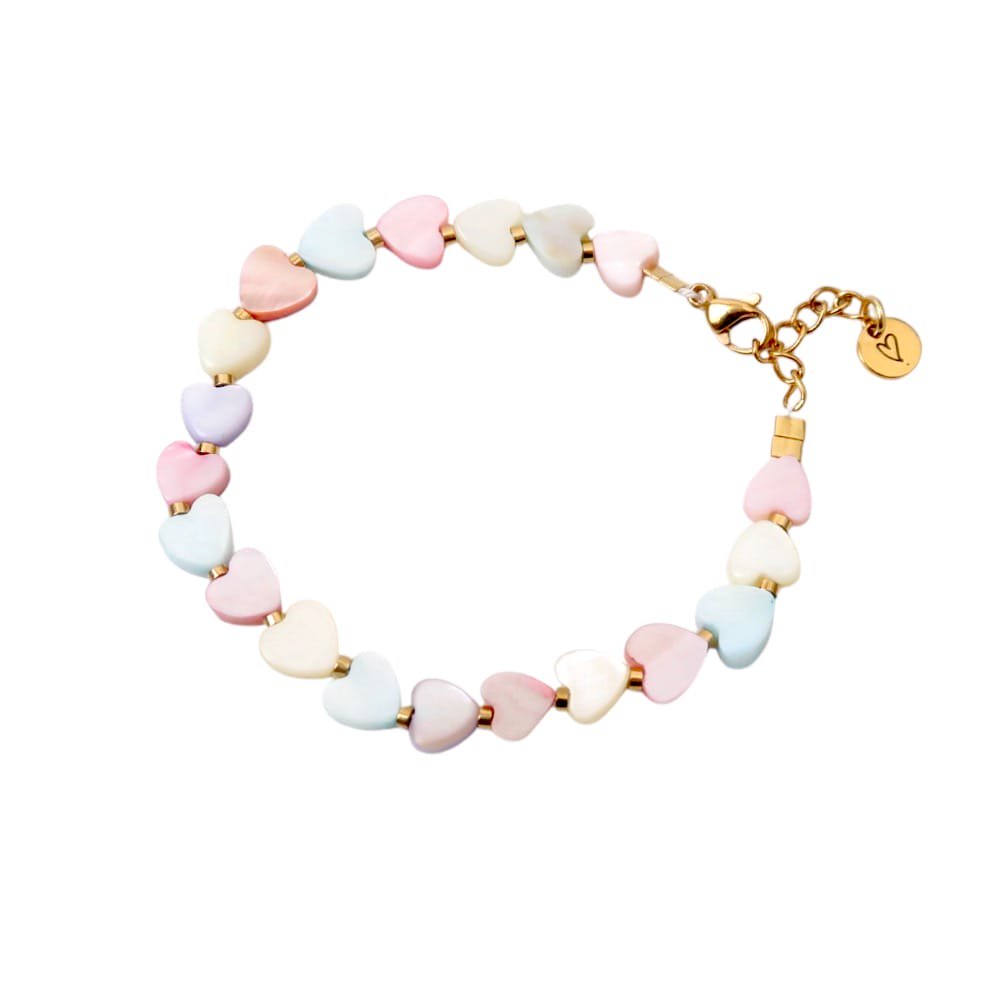 Bracelet | Shell hearts pastel T3