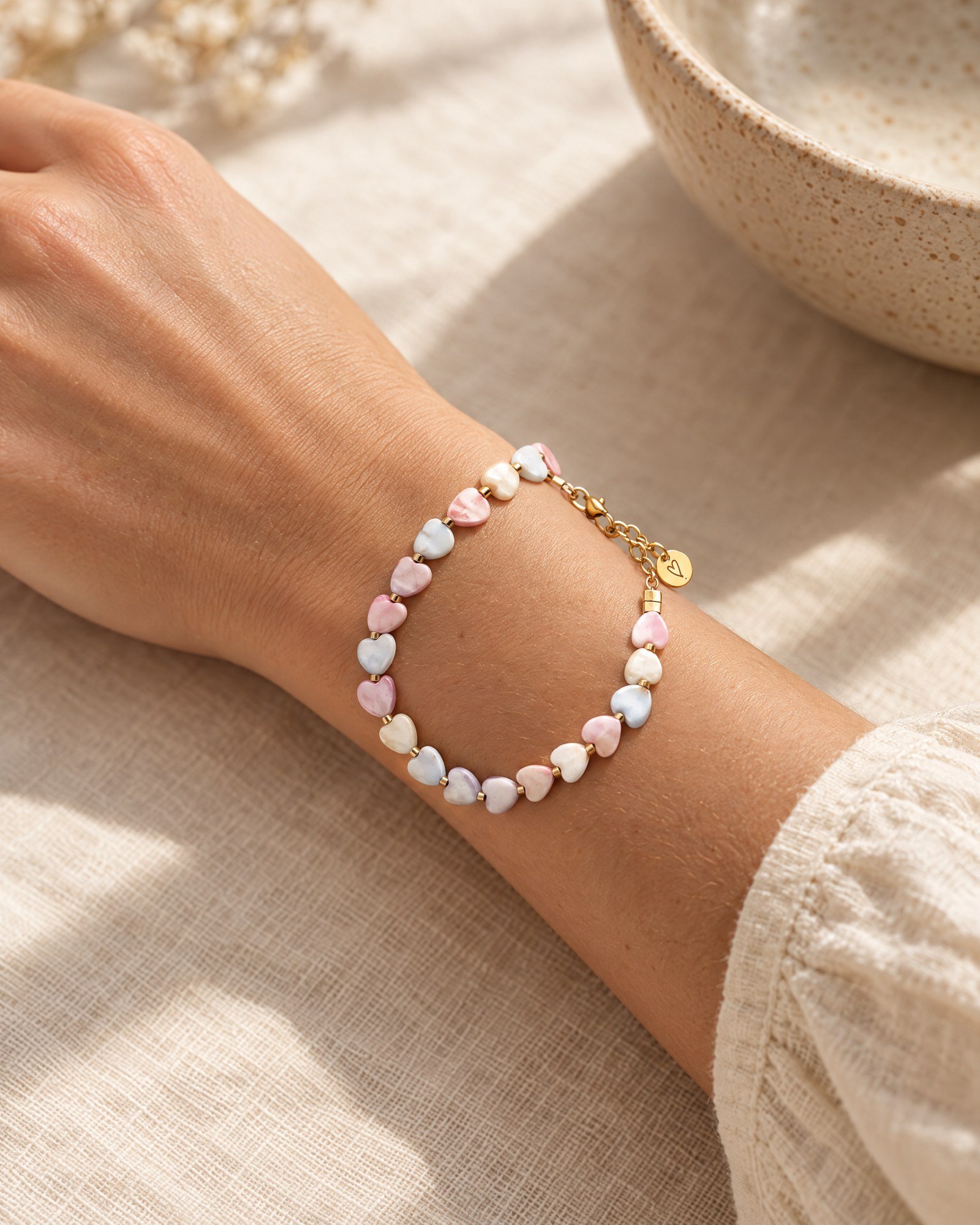 Bracelet | Shell hearts Pastels T3