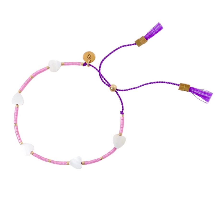 Bracelet/anklet | Hearts pink