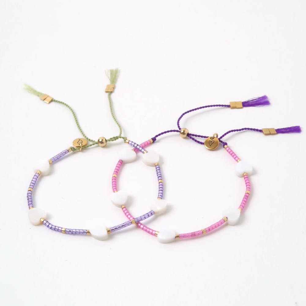 Bracelet/anklet | Hearts pink