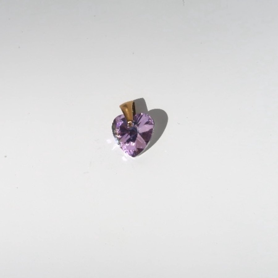 Charm | Swarovski heart amethyst 10mm