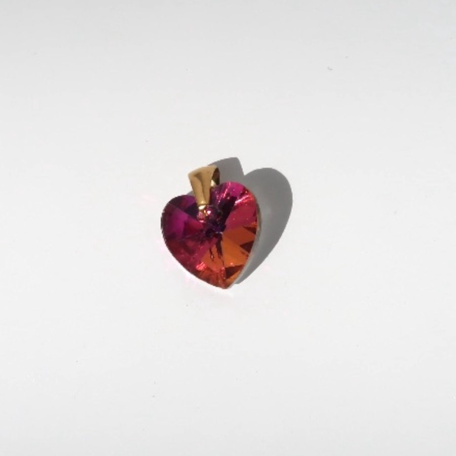 Charm | Swarovski heart Bordeaux Aurora 14 mm