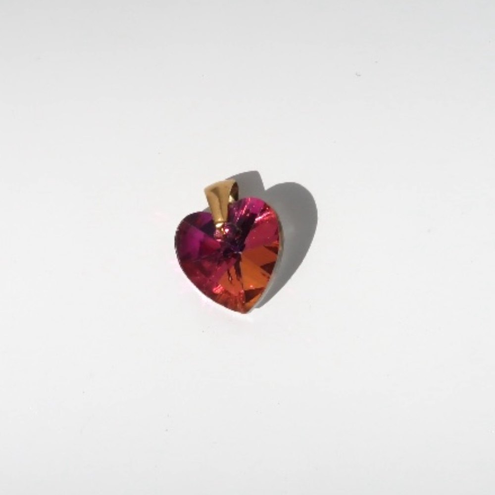 Charm | Swarovski heart Bordeaux Aurora 14 mm