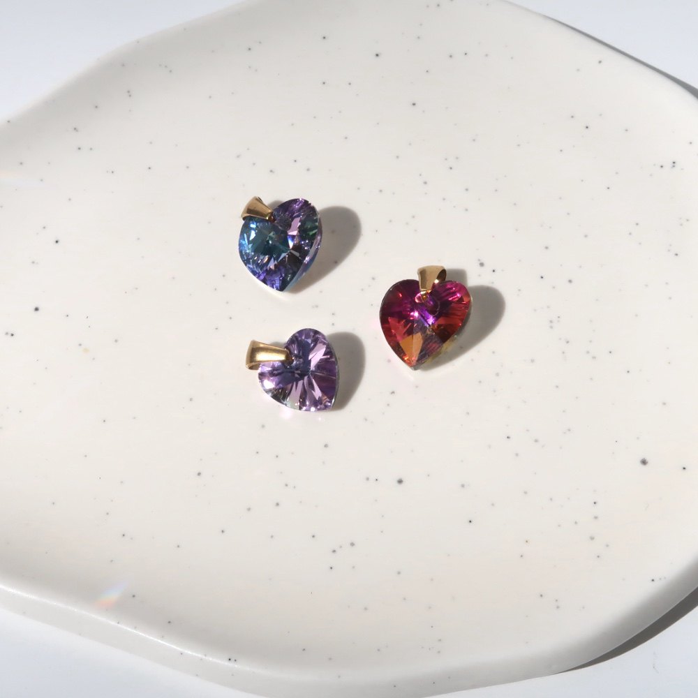Charm | Swarovski heart amethyst 10mm
