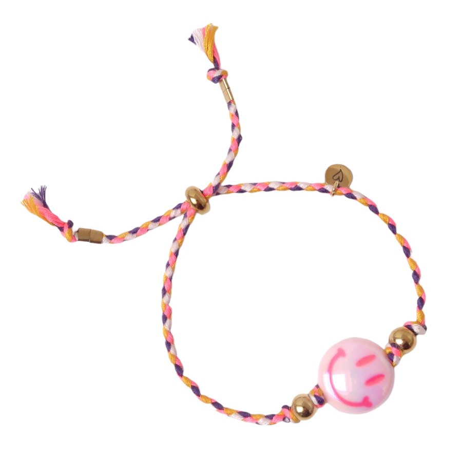 Bracelet | Happy smiley pink/orange