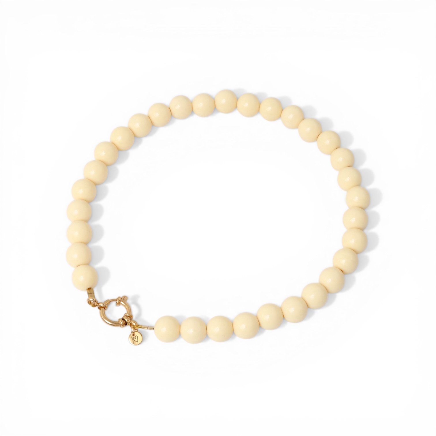 Necklace |  Bold beads butter yellow T1