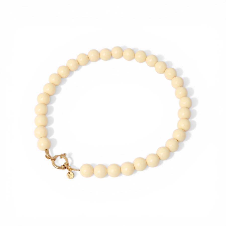 Necklace | Bold beads butter yellow T2