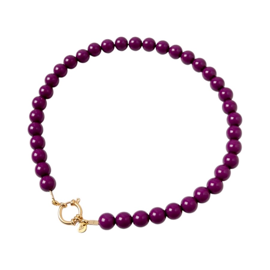 Necklace | Bold beads plum