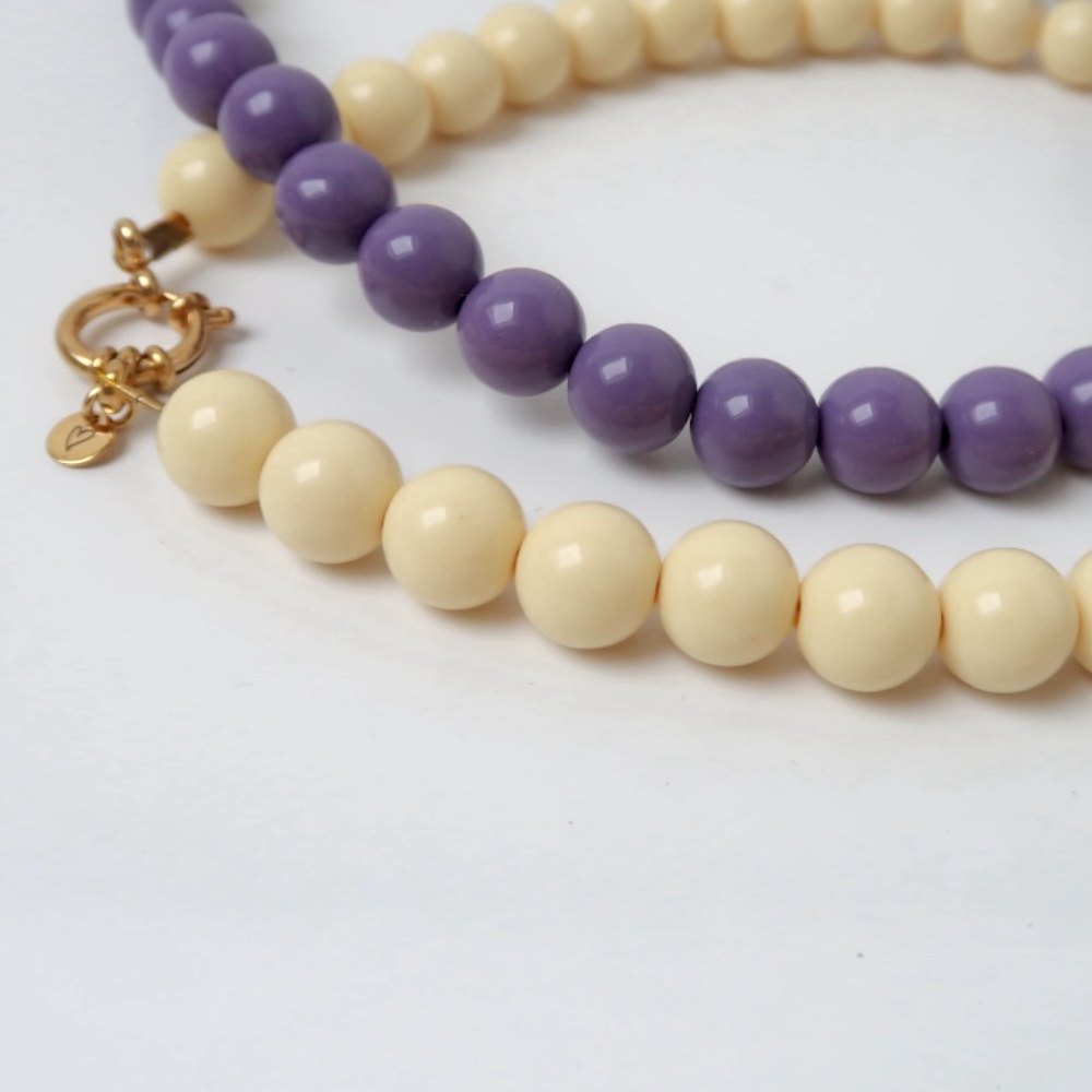 Necklace |  Bold beads butter yellow T1