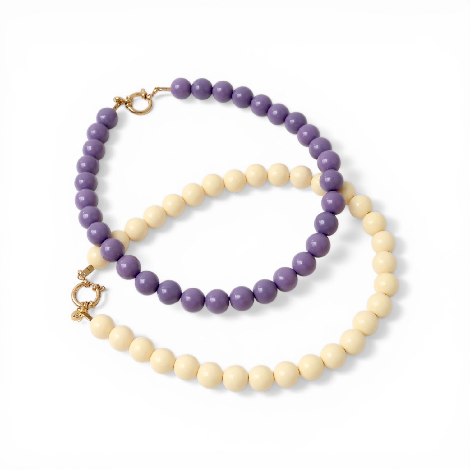 Necklace |  Bold beads butter yellow T1
