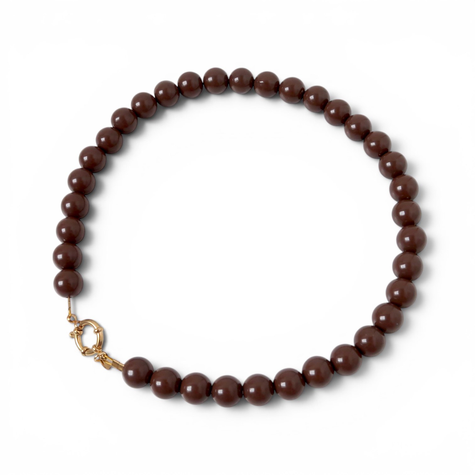Necklace | Bold beads brown T1
