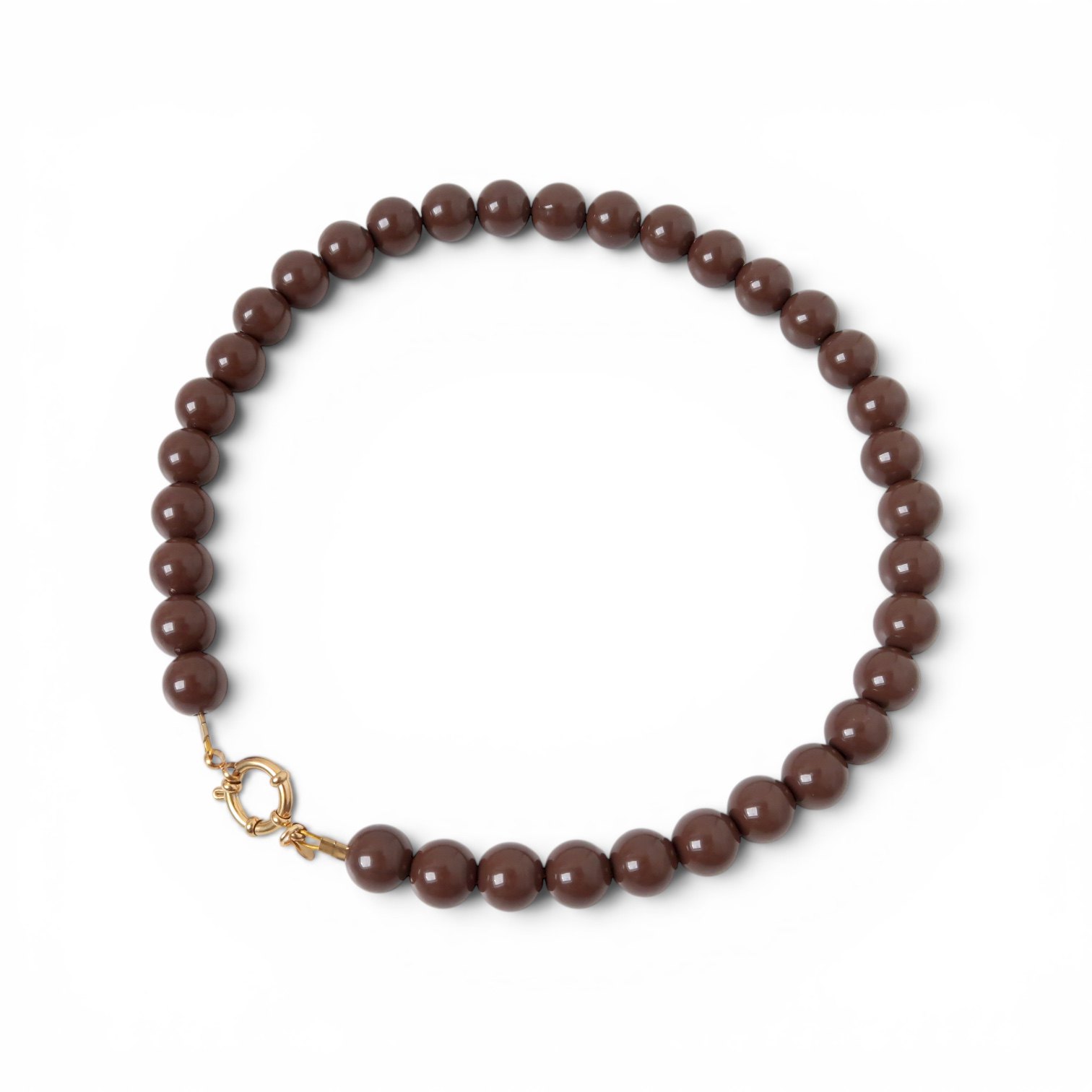 Necklace | Bold beads brown T1